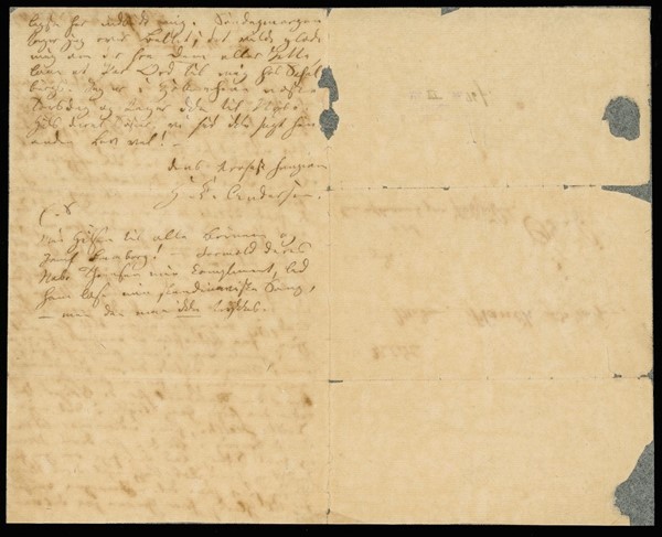 Brev fra H.C. Andersen til Madseline Hanck (23/07-1839)
